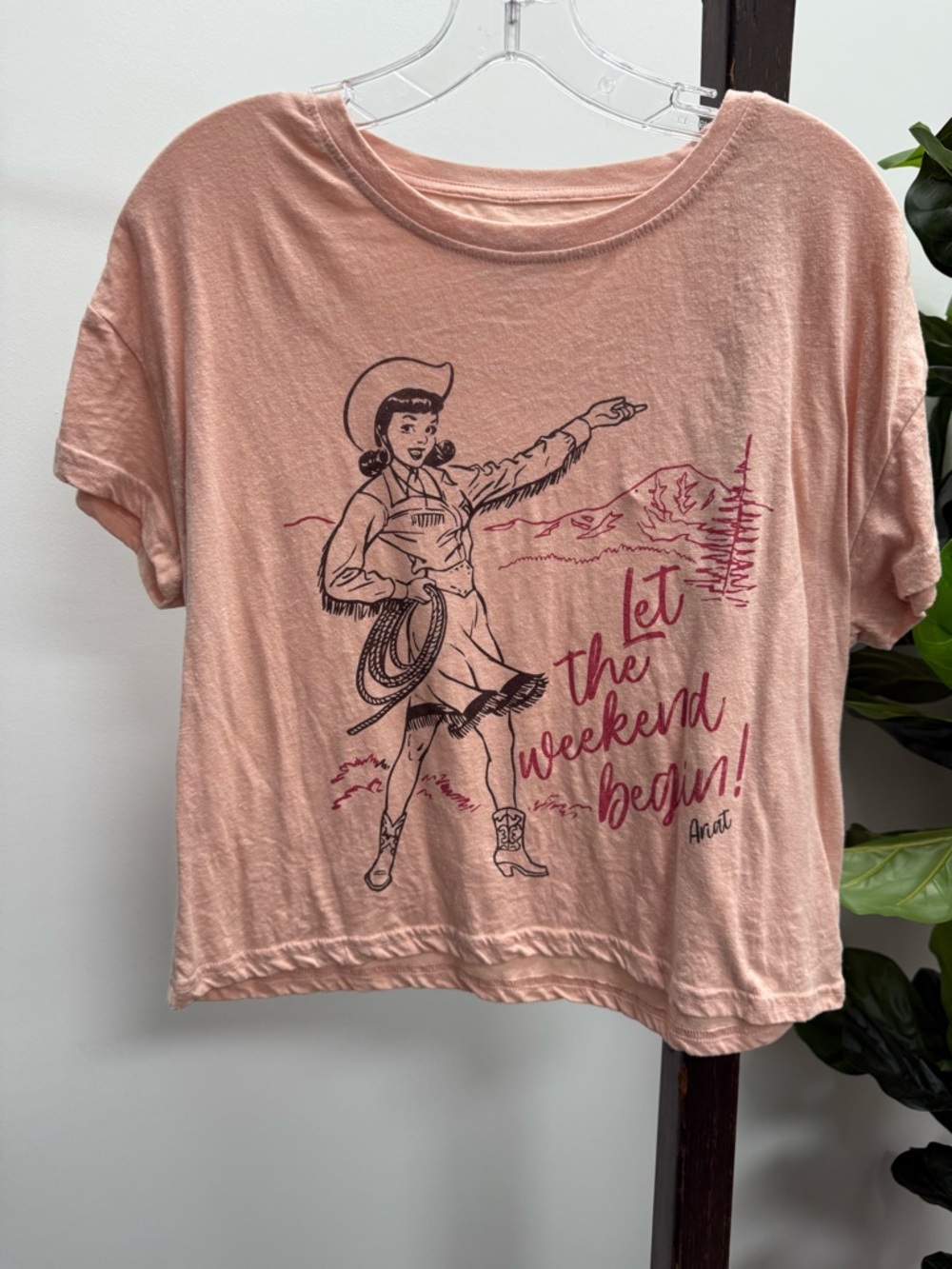 Ariat Oversize Fit Short Sleeve Tee - Soft Peach